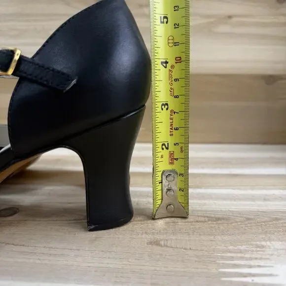 Capezio Closed Toe T-Strap Chorus Black Dance Character Shoes Women's Size 7W - Picture 11 of 13